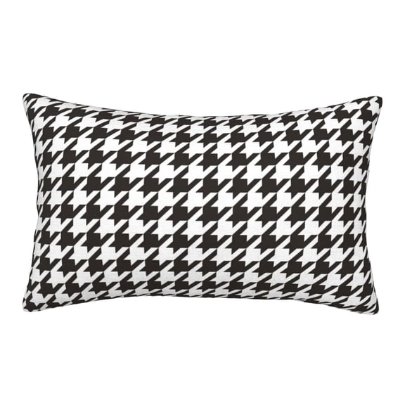 Rateoe Houndstooth Black And White Pattern Pillow Covers with Invisible Zipper(Pillows are not Included) Standard Pillowcases-16"x24"