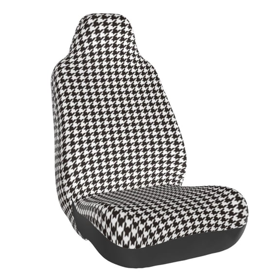 Rateoe Houndstooth Black And White Print Car Seat Cover,Elastic Car Seat Protector,Washable Durable Automotive Seat Cover Car Interior Accessories