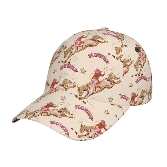 Rateoe Howdy Cowgirl Pattern Baseball Cap Outdoor Cap Mountain Dad Hat - Unstructured Soft Cotton Cap-Adjustable UV Protection Cap
