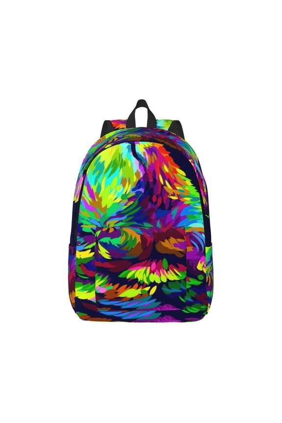 Howling Wolf Pattern Canvas College Laptop Backpack,Travel Daypack,Durable Rucksack Travel Notebook Bag School Backpack Book Bag for Men Women-Medium