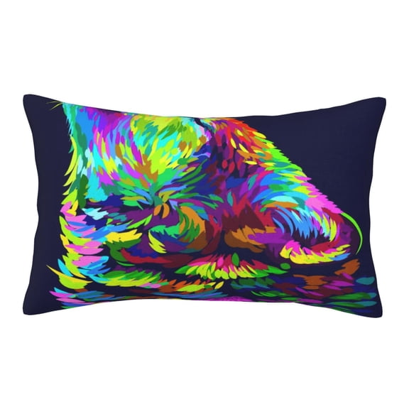 Rateoe Howling Wolf Pattern Pillow Covers with Invisible Zipper(Pillows are not Included) Standard Pillowcases-14"x20"