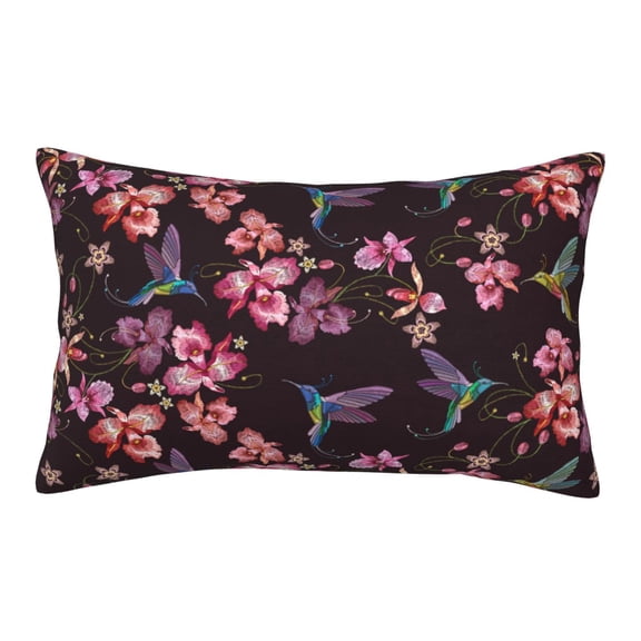 Rateoe Humming Bird And Tropical Pattern Pillow Covers with Invisible Zipper(Pillows are not Included) Standard Pillowcases-20"x30"