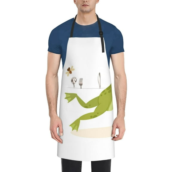 Rateoe Hunting Frog Aprons with Pocket,Men Womens Aprons Waterproof Adjustable Cooking Aprons for Kitchen Gardening and Salon