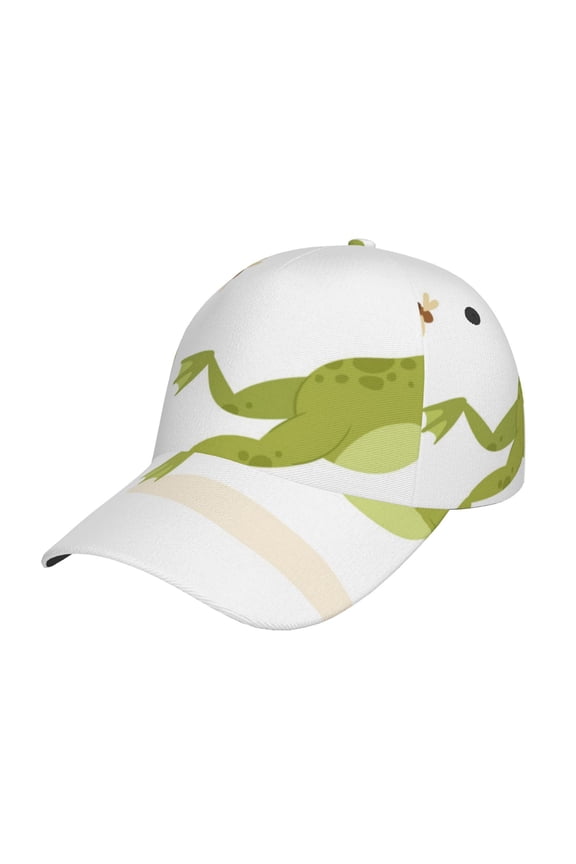 Hunting Frog Pattern Mens Baseball Cap Adjustable Curved Brim Hat, Soft Cotton Sports Cap for Outdoor, Casual, and Everyday Wear, Comfortable & Breathable
