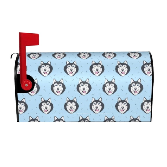 Rateoe Husky Head Printed Mailbox Covers - Easy to Install Fall, Winter, Spring, Summer Mailbox Cover - Weather and UV-Resistant Mailbox Decor - Mailbox Magnetic Covers-
