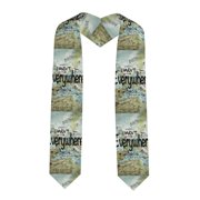 Rateoe I Havent Been Everywhere But Its On My List Pattern Graduation Shawl Stole   Elegant Stole for Graduates ,Graduation Gown Accessory, Academic Stole-Sharp Corner