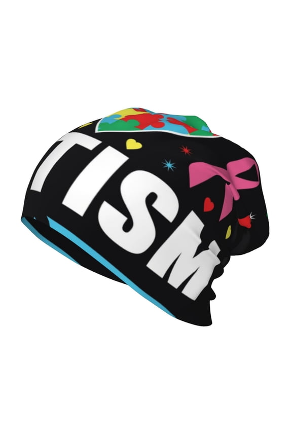 I Love My Autism Kids Beanie Warm Knit Beanie Hats Boys Girls Winter Hat Soft Slouchy Hats for Kids