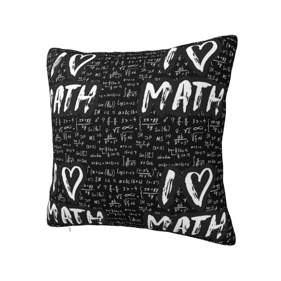 Rateoe I love Math Pattern Throw Pillow Cover Premium Pillow Stuffer Sham Square for Decorative Cushion Bed Couch Sofa(Pillow insert not included)