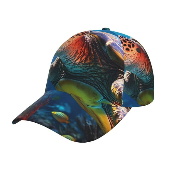 Rateoe Ice Blue Ocean Sea Turtle Pattern Baseball Cap Outdoor Cap Mountain Dad Hat - Unstructured Soft Cotton Cap-Adjustable UV Protection Cap