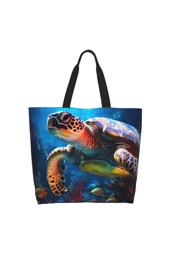 Ice Blue Ocean Sea Turtle Tote Bag - Waterproof Lightweight Handbags Travel Shoulder Bag for Hiking Yoga Gym Swimming Travel Beach