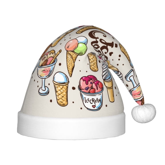 Rateoe Ice Cream Santa Hat Confortable Christmas Hat for Christmas Party Favors Fit for Kids