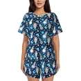 thumbnail image 1 of Rateoe Ice blue old man cute winter Pattern Women's Short-Sleeved Pajama Set - 2 Piece Soft and Lightweight Sleepwear Set-X-Large, 1 of 7
