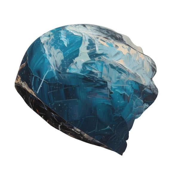 Rateoe Iceberg Bald Eagle Cotton Slouchy Beanie Hat for Men/Women,Lightweight Oversize Large Thin Skull Cap Night Sleeping Cap