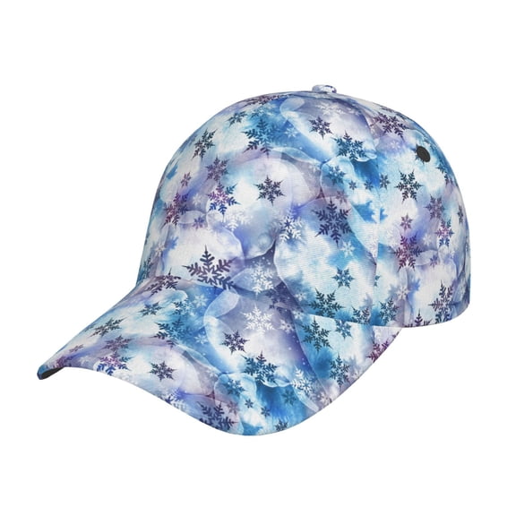 Rateoe Icy Blue Snowflakes Pattern Mens Baseball Cap Adjustable Curved Brim Hat, Soft Cotton Sports Cap for Outdoor, Casual, and Everyday Wear, Comfortable & Breathable