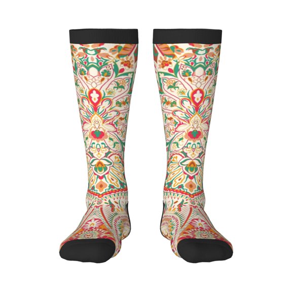 Rateoe Indian Paisley 1 Pattern Women’s Knee High Crew Socks,Trouser Socks Comfortable, Breathable, Moisture-Wicking and Soft