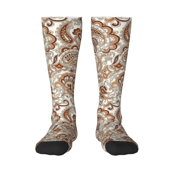Rateoe Indian Paisley1 Pattern Women’s Knee High Crew Socks,Trouser Socks Comfortable, Breathable, Moisture-Wicking and Soft
