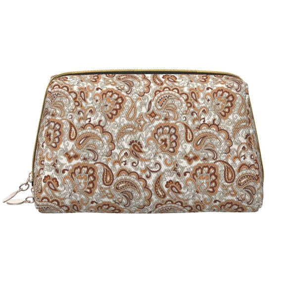 Rateoe Indian Paisley1 for Travel Makeup Bag,Large Capacity Cosmetic Bags for Women,Waterproof Portable Pouch Open Flat Toiletry Bag Make up Organizer