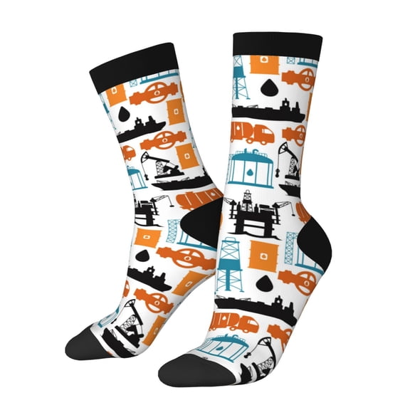 Rateoe Industrial Transportations for Women Casual Calf Socks - Cute Crew Socks - Thin Soft Above Ankle Socks Size 5-11