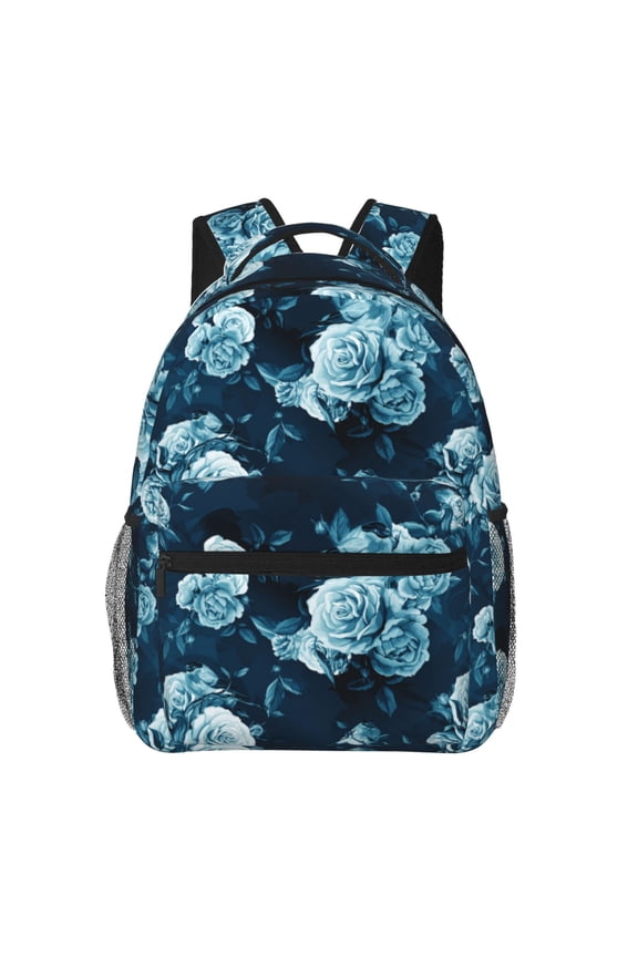 Ink Rose Pattern Casual Backpack for School, Work, Travel  Adjustable Straps, Multiple Compartments  Ergonomic Design, Fits Laptops and Tablets