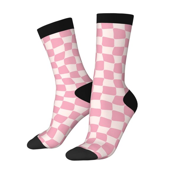 Rateoe Irregular Plaid for Women Casual Calf Socks - Cute Crew Socks - Thin Soft Above Ankle Socks Size 5-11