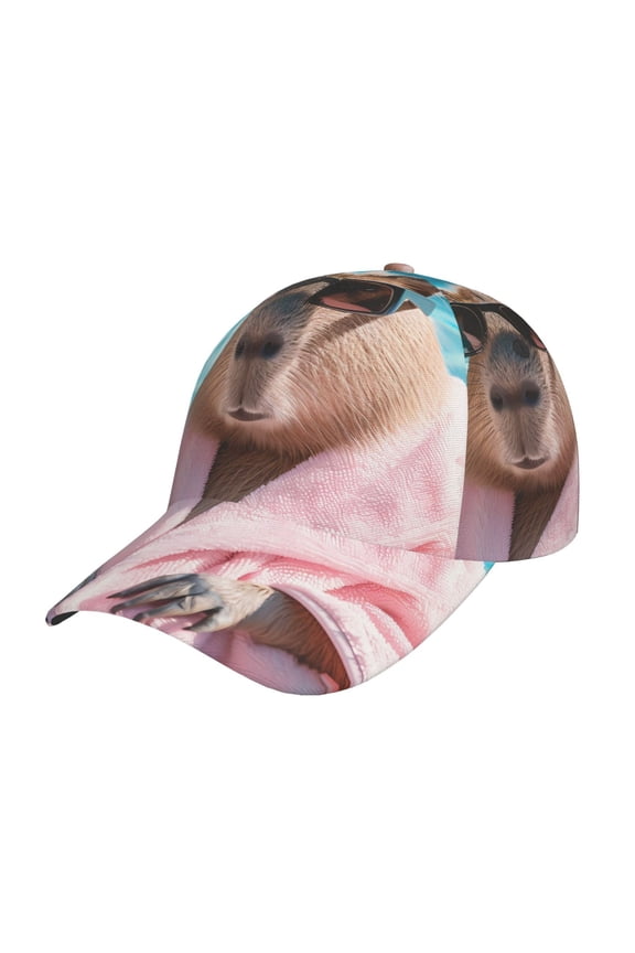 Island Vacation Guinea Pig Pattern Baseball Cap Outdoor Cap Mountain Dad Hat - Unstructured Soft Cotton Cap-Adjustable UV Protection Cap