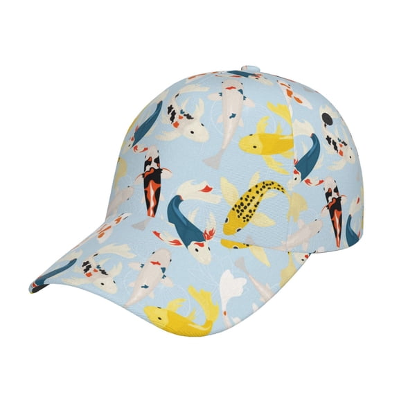 Rateoe Japanese Carps Pattern Mens Baseball Cap Adjustable Curved Brim Hat, Soft Cotton Sports Cap for Outdoor, Casual, and Everyday Wear, Comfortable & Breathable
