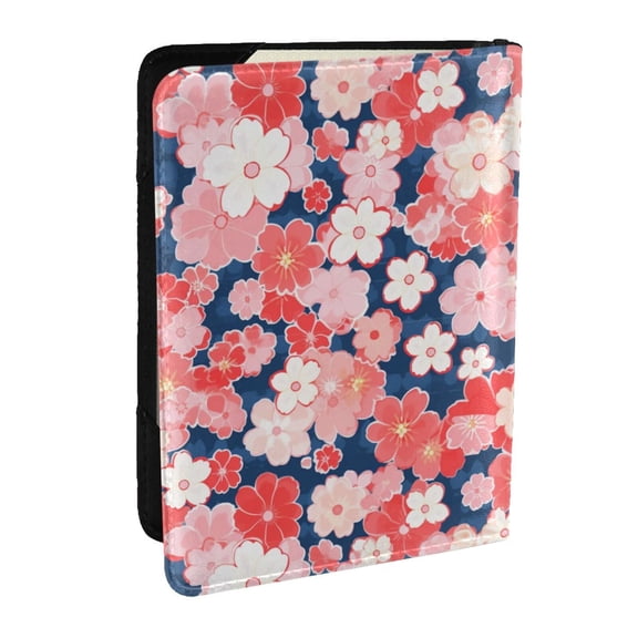 Rateoe Japanese Cherry Blossoms Pattern Passport Holder Wallet Leather Mulit-purpose Travel Wallet Credit Cards Case ,Passport Cover for Women Men-6.5 in