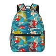 thumbnail image 1 of Rateoe Japanese Koi Pattern Casual Backpack for School, Work, Travel – Adjustable Straps, Multiple Compartments – Ergonomic Design, Fits Laptops and Tablets, 1 of 5