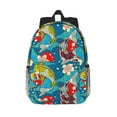 thumbnail image 1 of Rateoe Japanese Koi Pattern Student Backpack Water-resistant Backpack 15-inch Laptop Backpack Lightweight Adjustable School Backpack, 1 of 6