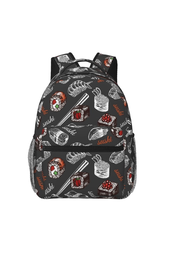 Japanese Sushi Hashi Pattern Casual Backpack for School, Work, Travel  Adjustable Straps, Multiple Compartments  Ergonomic Design, Fits Laptops and Tablets