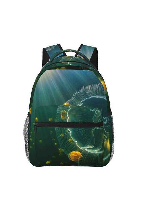 Jelly Fish Pattern Casual Backpack for School, Work, Travel  Adjustable Straps, Multiple Compartments  Ergonomic Design, Fits Laptops and Tablets