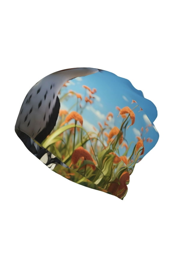 Joyful Animated Bird Cotton Slouchy Beanie Hat for Men/Women,Lightweight Oversize Large Thin Skull Cap Night Sleeping Cap