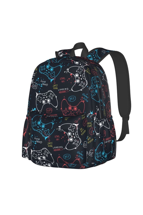 Joystick Gamepad Pattern Student Backpack,Backpack for School,Lightweight Bag,Travel Backpack,Outdoor Backpack,Large Capacity Backpack