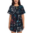 thumbnail image 1 of Rateoe Joystick Gamepad for 2 Piece Short Sleeves Pajama Sets Casual Lounge Sleepwear Ladies Pjs Sets with Pocket-Small, 1 of 6