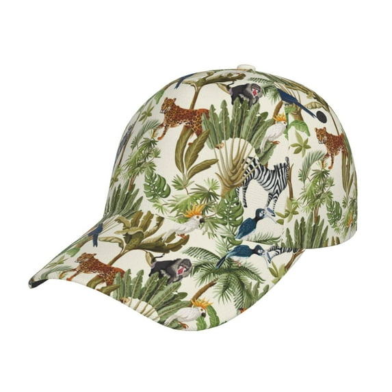 Rateoe Jungle Animals Pattern Baseball Cap Outdoor Cap Mountain Dad Hat - Unstructured Soft Cotton Cap-Adjustable UV Protection Cap