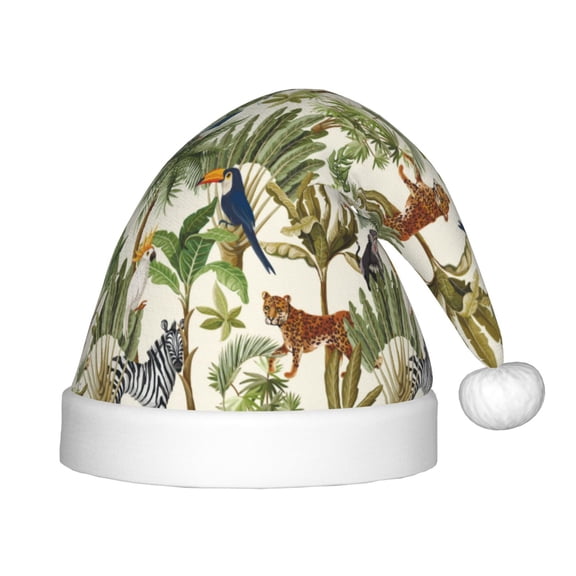 Rateoe Jungle Animals Santa Hat Confortable Christmas Hat for Christmas Party Favors Fit for Kids
