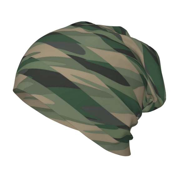 Rateoe Jungle Green Camo USA Flag Kids Beanie Warm Knit Beanie Hats Boys Girls Winter Hat Soft Slouchy Hats for Kids