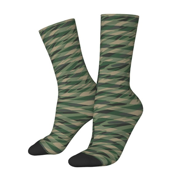 Rateoe Jungle Green Camo USA Flag for Women Casual Calf Socks - Cute Crew Socks - Thin Soft Above Ankle Socks Size 5-11