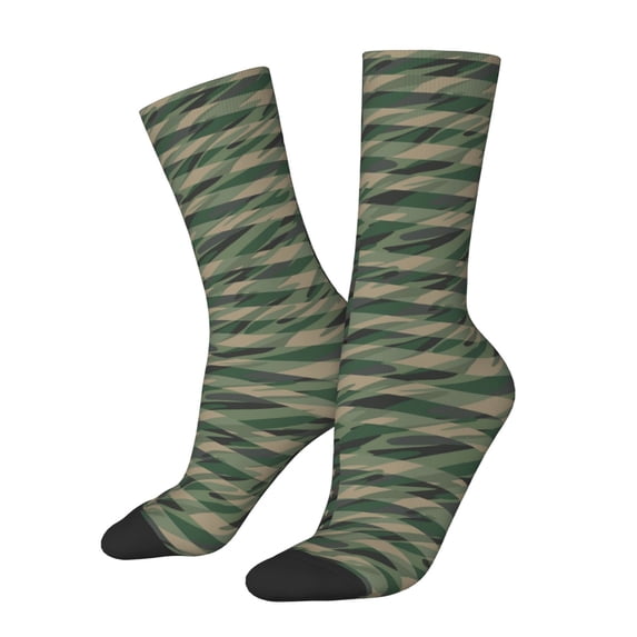 Rateoe Jungle Green Camo USA Flag for Women Casual Calf Socks - Cute Crew Socks - Thin Soft Above Ankle Socks Size 5-11