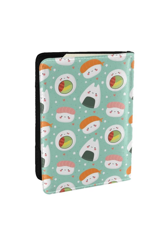 Kawaii Sushi Pattern Passport Holder Wallet Leather Mulit-purpose Travel Wallet Credit Cards Case ,Passport Cover for Women Men-6.5 in