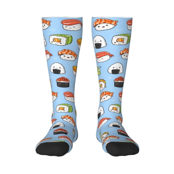 Rateoe Kawaii Sushi Pattern Women’s Knee High Crew Socks,Trouser Socks Comfortable, Breathable, Moisture-Wicking and Soft