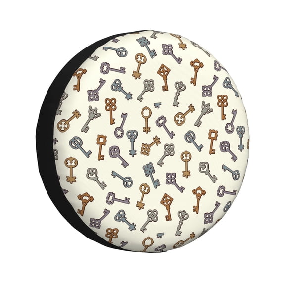 Rateoe Keys1 Pattern Tire Cover Wheel Protectors Weatherproof Wheel Covers Universal Fit for Trailer Rv SUV Truck Camper Travel Trailers Accessories-