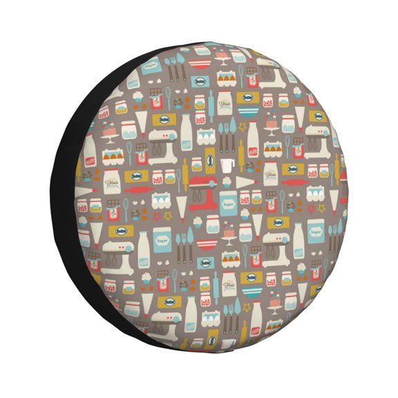 Rateoe Kitchen Food Pattern Tire Cover Wheel Protectors Weatherproof Wheel Covers Universal Fit for Trailer Rv SUV Truck Camper Travel Trailers Accessories-14 inch