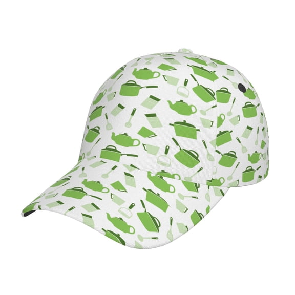 Rateoe Kitchen Utensiles Cooking Pots Pattern Baseball Cap Outdoor Cap Mountain Dad Hat - Unstructured Soft Cotton Cap-Adjustable UV Protection Cap