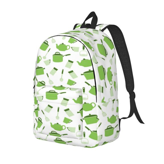 Rateoe Kitchen Utensiles Cooking Pots Pattern Durable Canvas Backpack for Men & Women – Stylish & Lightweight – Adjustable Straps, Multiple Pockets – Fits 15-17 Inch LaptopsSmall