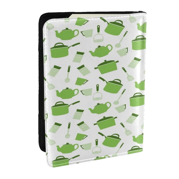 Rateoe Kitchen Utensiles Cooking Pots Pattern Passport Holder Wallet Leather Mulit-purpose Travel Wallet Credit Cards Case ,Passport Cover for Women Men-6.5 in