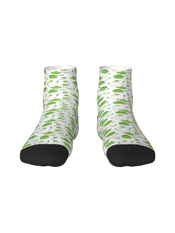 Kitchen Utensiles Cooking Pots Pattern Quarter Crew Socks,Toe Seamed Ankle Socks,Cotton Cushioned Breathable Athletic Crew Sports Socks