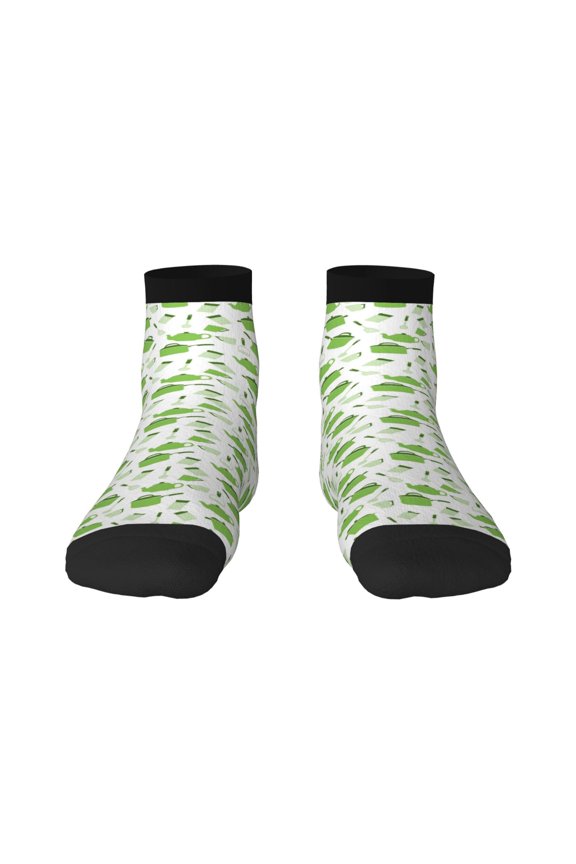 Kitchen Utensiles Cooking Pots Pattern Quarter Crew Socks,Toe Seamed Ankle Socks,Cotton Cushioned Breathable Athletic Crew Sports Socks
