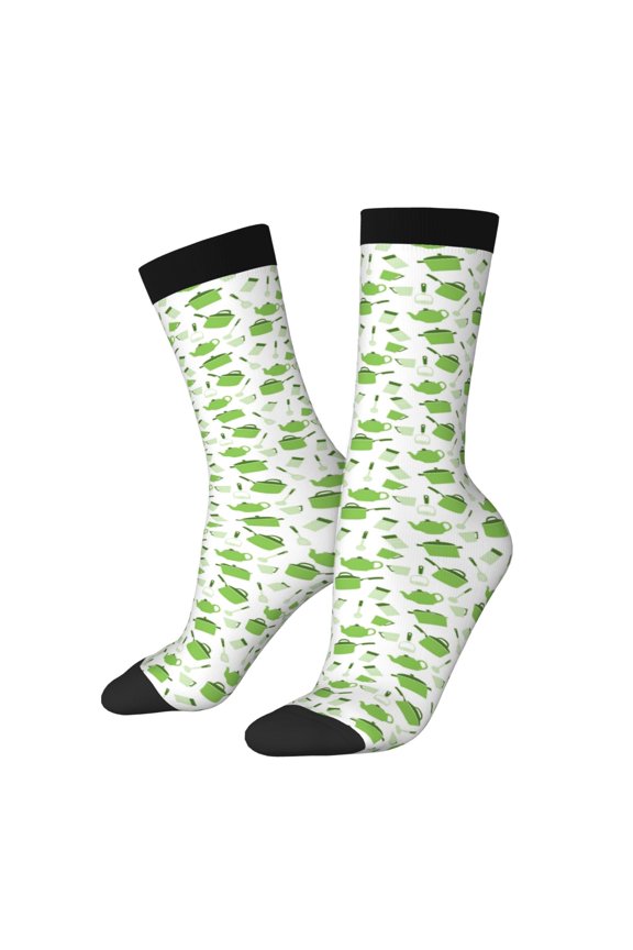 Kitchen Utensiles Cooking Pots for Women Casual Calf Socks - Cute Crew Socks - Thin Soft Above Ankle Socks Size 5-11