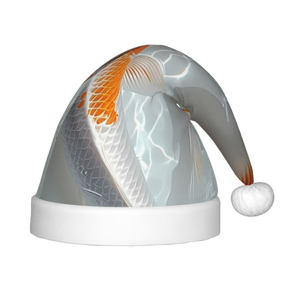 Rateoe Koi Fish Water Santa Hat Confortable Christmas Hat for Christmas Party Favors Fit for Kids